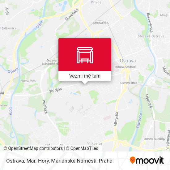 Ostrava, Mar. Hory, Mariánské Náměstí mapa