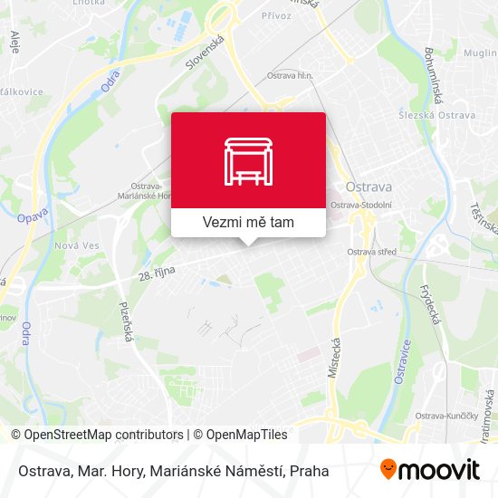 Ostrava, Mar. Hory, Mariánské Náměstí mapa