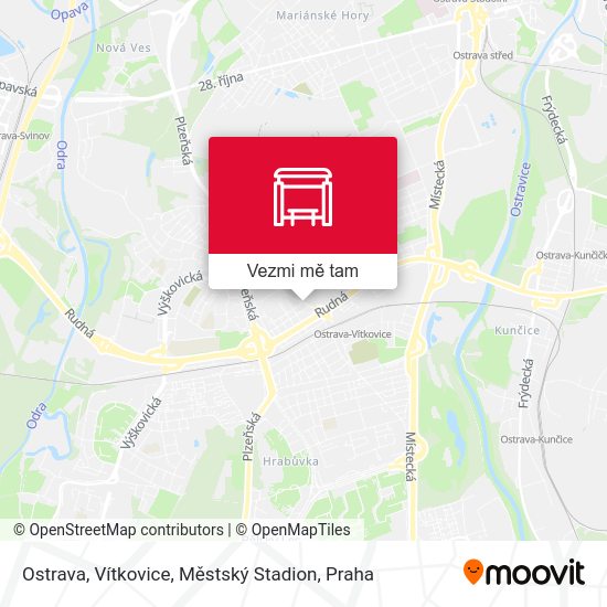 Ostrava, Vítkovice, Městský Stadion mapa