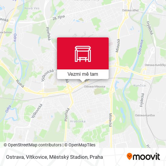 Ostrava, Vítkovice, Městský Stadion mapa