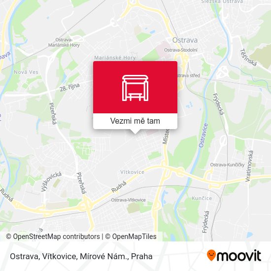 Ostrava, Vítkovice, Mírové Nám. mapa