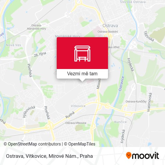 Ostrava, Vítkovice, Mírové Nám. mapa