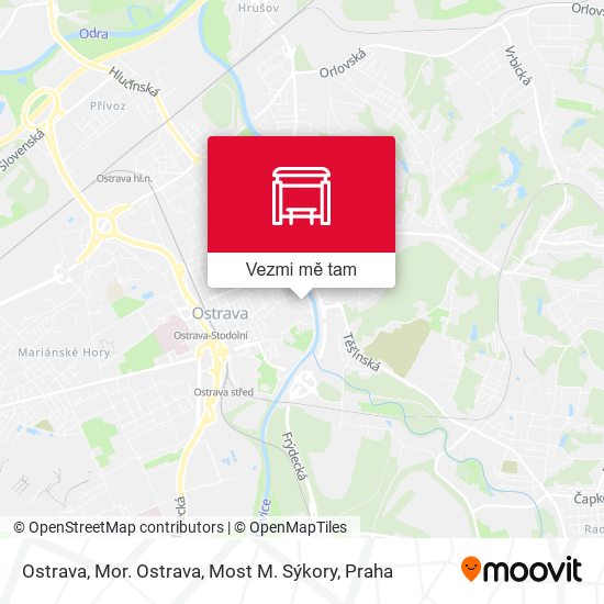 Ostrava, Mor. Ostrava, Most M. Sýkory mapa