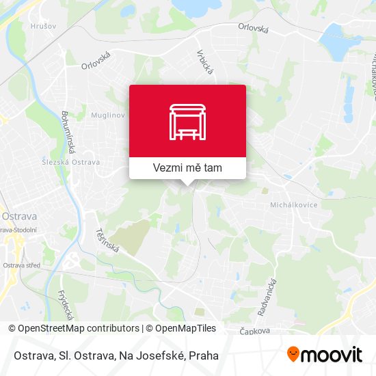 Ostrava, Sl. Ostrava, Na Josefské mapa