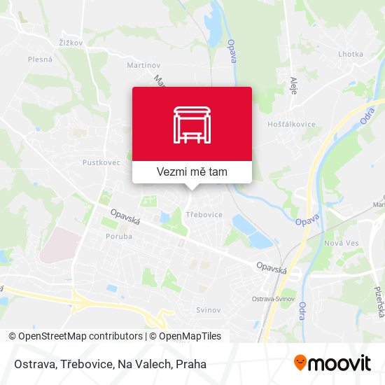 Ostrava, Třebovice, Na Valech mapa
