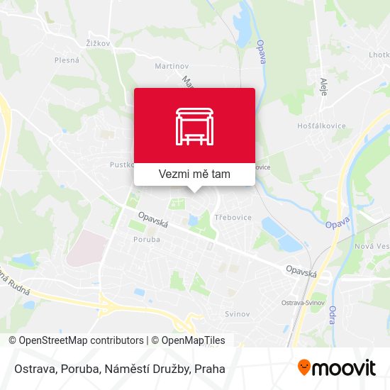 Ostrava, Poruba, Náměstí Družby mapa