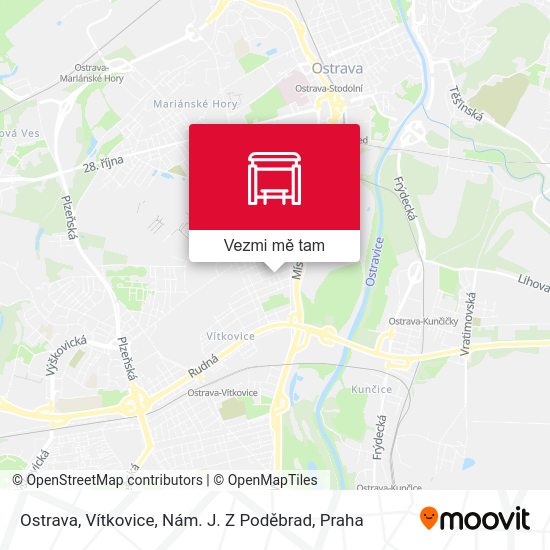 Ostrava, Vítkovice, Nám. J. Z Poděbrad mapa