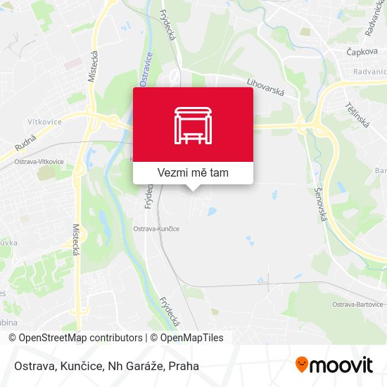 Ostrava, Kunčice, Nh Garáže mapa
