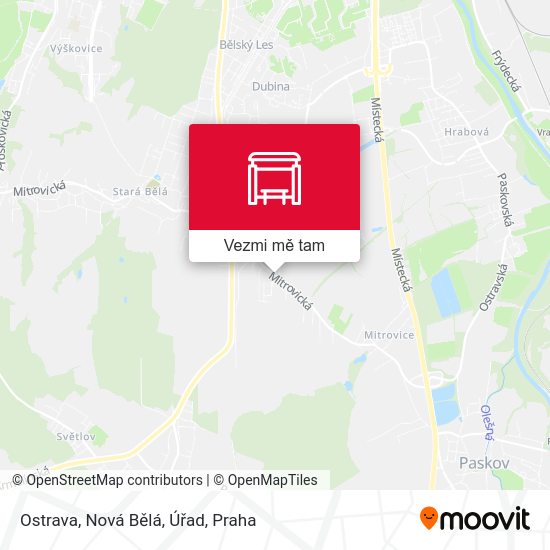 Ostrava, Nová Bělá, Úřad mapa