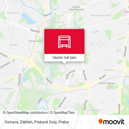 Ostrava, Zábřeh, Pískové Doly mapa
