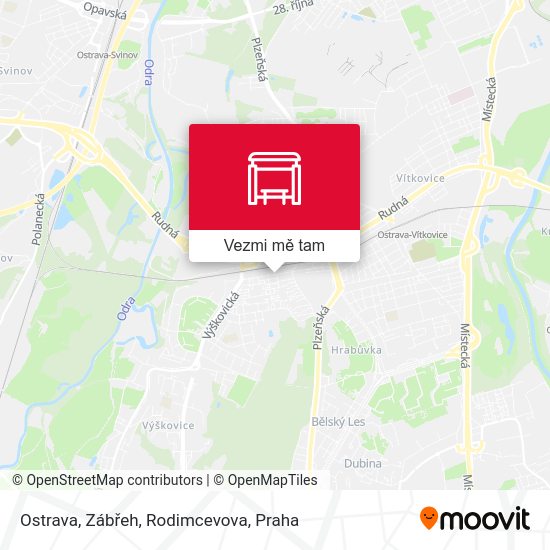 Ostrava, Zábřeh, Rodimcevova mapa