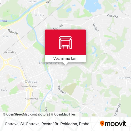 Ostrava, Sl. Ostrava, Revírní Br. Pokladna mapa