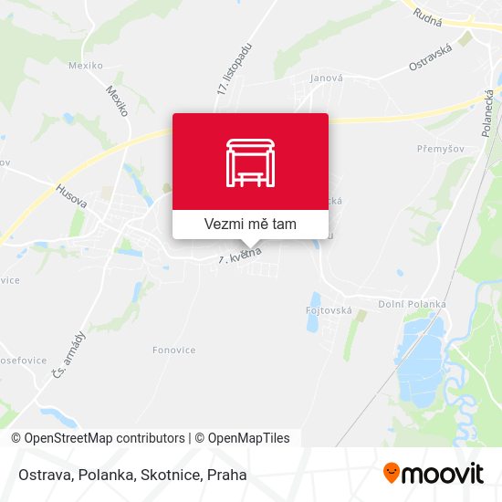 Ostrava, Polanka, Skotnice mapa