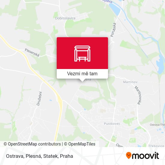 Ostrava, Plesná, Statek mapa