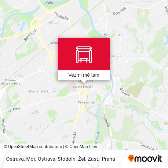 Ostrava, Mor. Ostrava, Stodolní Žel. Zast. mapa