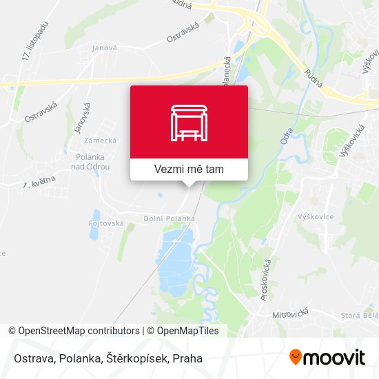 Ostrava, Polanka, Štěrkopísek mapa