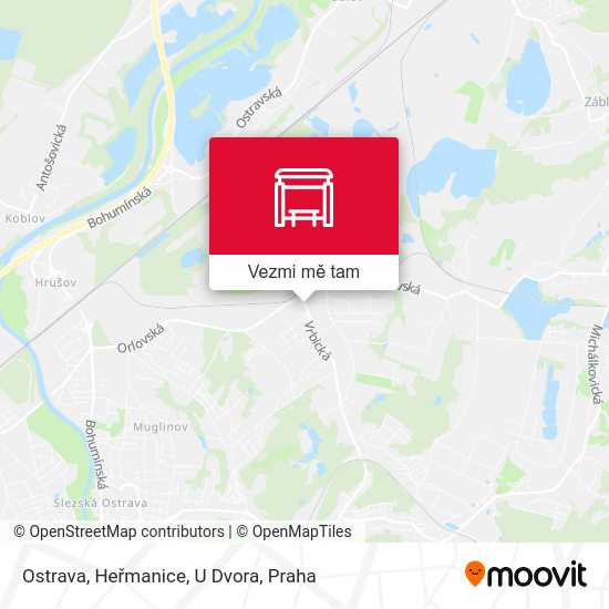 Ostrava, Heřmanice, U Dvora mapa