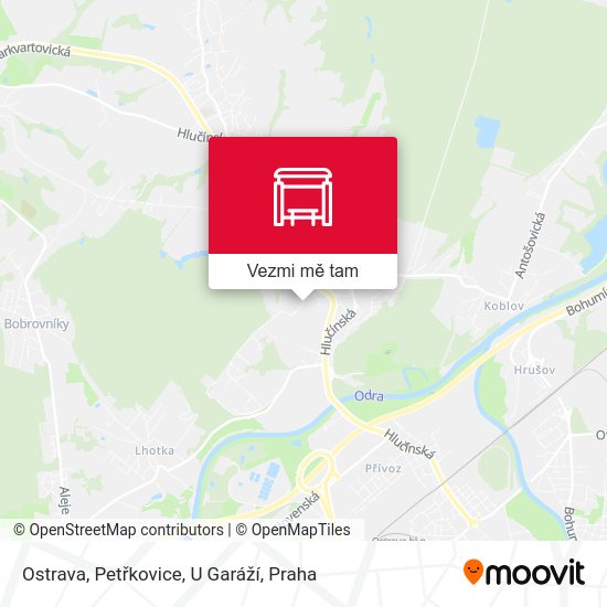 Ostrava, Petřkovice, U Garáží mapa