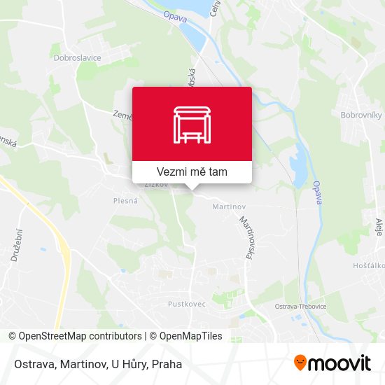 Ostrava, Martinov, U Hůry mapa