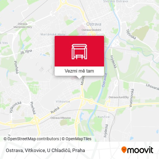 Ostrava, Vítkovice, U Chladičů mapa