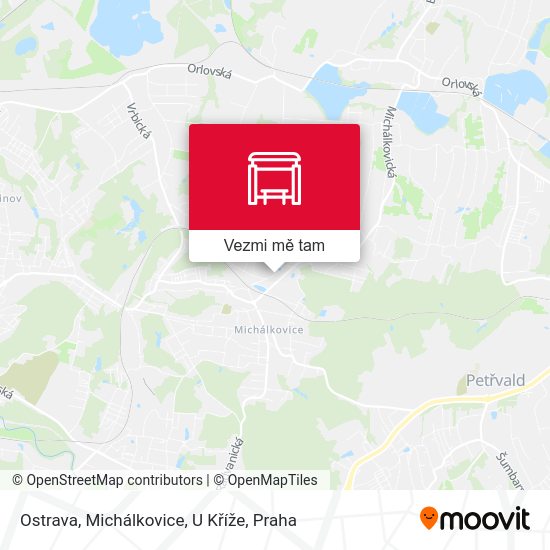 Ostrava, Michálkovice, U Kříže mapa