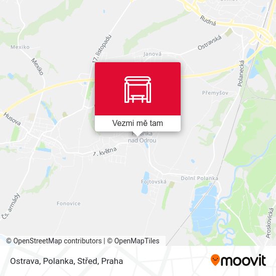 Ostrava, Polanka, Střed mapa