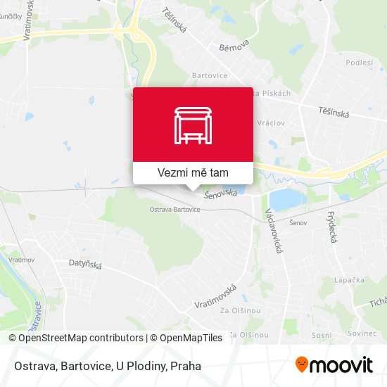 Ostrava, Bartovice, U Plodiny mapa
