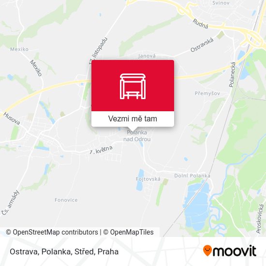 Ostrava, Polanka, Střed mapa