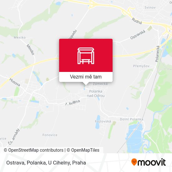 Ostrava, Polanka, U Cihelny mapa