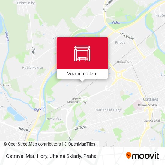 Ostrava, Mar. Hory, Uhelné Sklady mapa