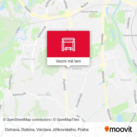 Ostrava, Dubina, Václava Jiřikovského mapa