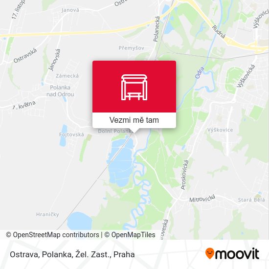 Ostrava, Polanka, Žel. Zast. mapa