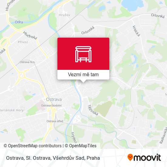 Ostrava, Sl. Ostrava, Všehrdův Sad mapa