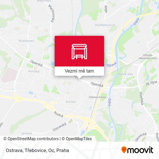 Ostrava, Třebovice, Oc mapa