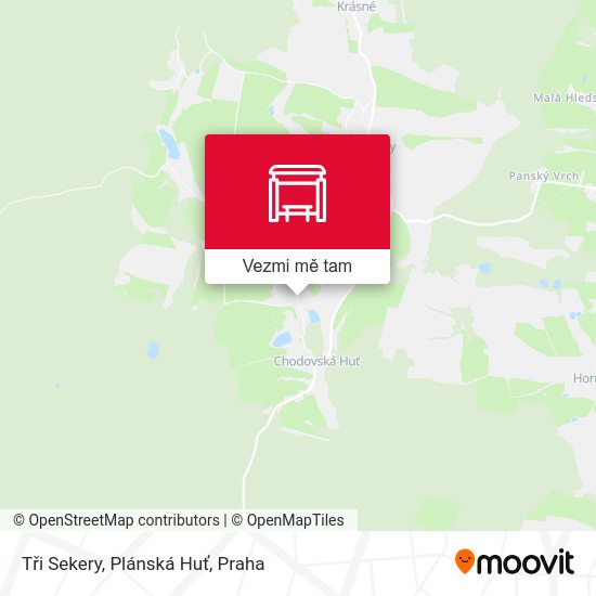 Tři Sekery, Plánská Huť mapa