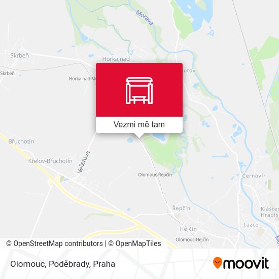 Olomouc, Poděbrady mapa