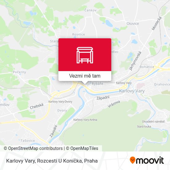 Karlovy Vary, Rozcestí U Koníčka mapa