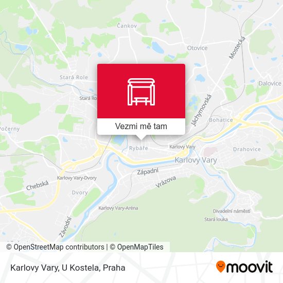 Karlovy Vary, U Kostela mapa