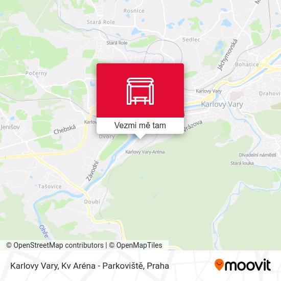Karlovy Vary, Kv Aréna - Parkoviště mapa