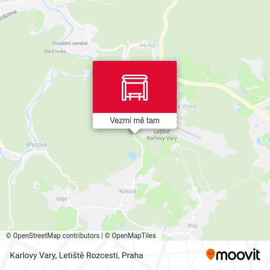Karlovy Vary, Letiště Rozcestí mapa