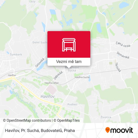 Havířov, Pr. Suchá, Budovatelů mapa