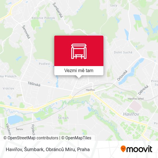 Havířov, Šumbark, Obránců Míru mapa