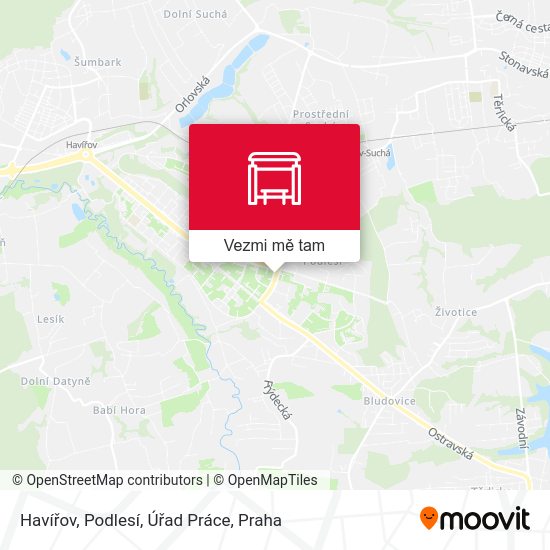 Havířov, Podlesí, Úřad Práce mapa