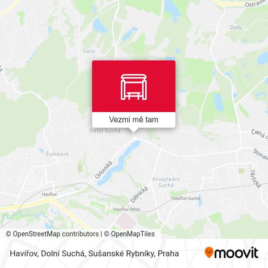 Havířov, Dolní Suchá, Sušanské Rybníky mapa