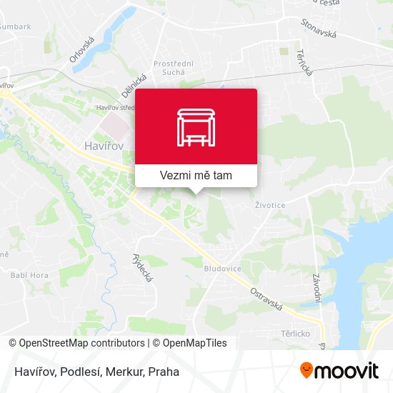 Havířov, Podlesí, Merkur mapa