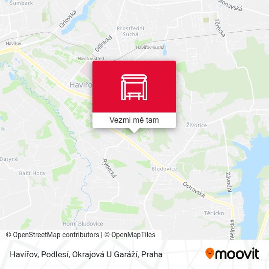 Havířov, Podlesí, Okrajová U Garáží mapa