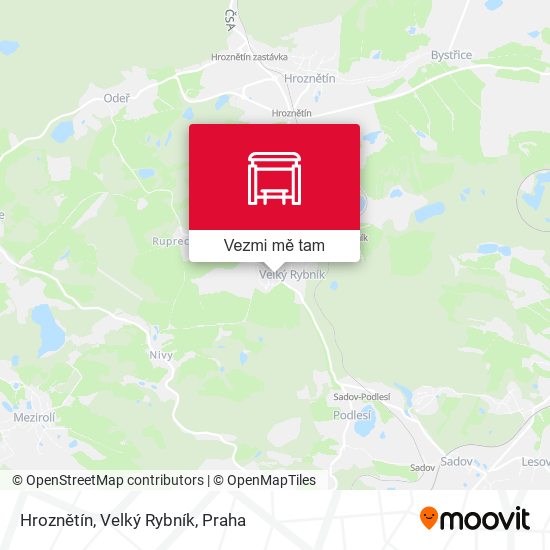 Hroznětín, Velký Rybník mapa