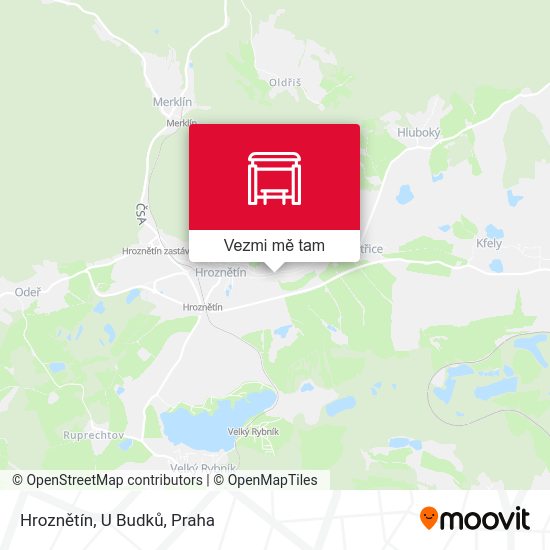 Hroznětín, U Budků mapa