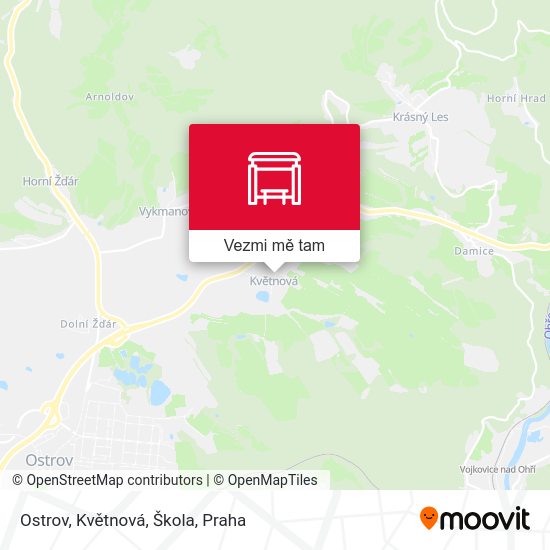 Ostrov, Květnová, Škola mapa