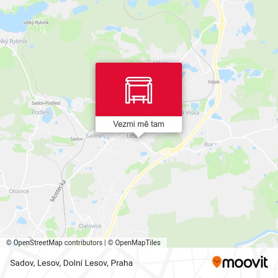 Sadov, Lesov, Dolní Lesov mapa